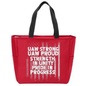 UAW Strong UAW Proud Union Pride UAW Laborer Worker Flag Design Zip Tote Bag