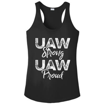 UAW Strong UAW Proud Union Pride UAW Laborer Worker Ladies PosiCharge Competitor Racerback Tank