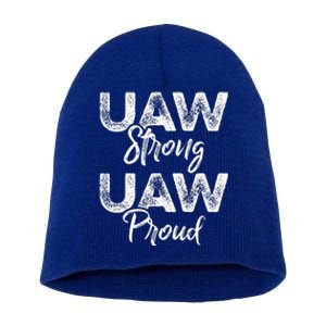 UAW Strong UAW Proud Union Pride UAW Laborer Worker Short Acrylic Beanie