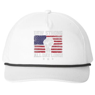 UAW Strike USA Flag Red United Auto Workers Picket Sign America Flag Snapback Five-Panel Rope Hat