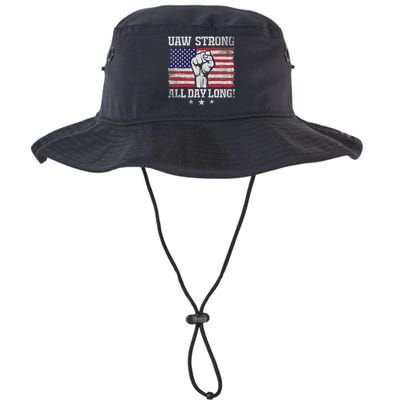 UAW Strike USA Flag Red United Auto Workers Picket Sign America Flag Legacy Cool Fit Booney Bucket Hat