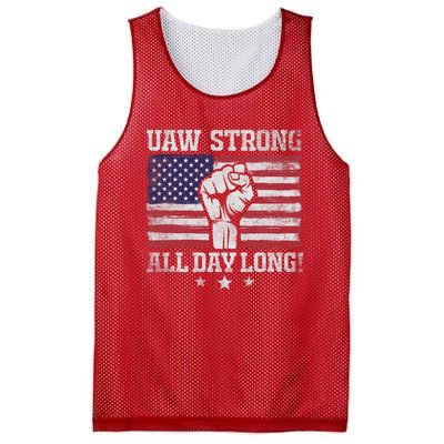 UAW Strike USA Flag Red United Auto Workers Picket Sign America Flag Mesh Reversible Basketball Jersey Tank