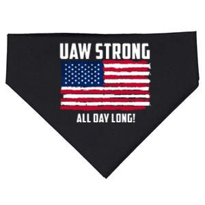 UAW Strike USA Flag Red United Auto Workers Picket Sign USA-Made Doggie Bandana