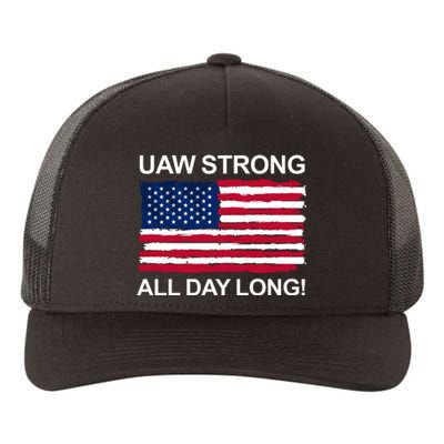 UAW Strike USA Flag Red United Auto Workers Picket Sign Yupoong Adult 5-Panel Trucker Hat