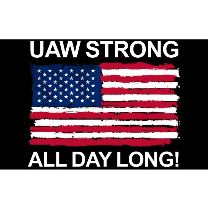 UAW Strike USA Flag Red United Auto Workers Picket Sign Bumper Sticker