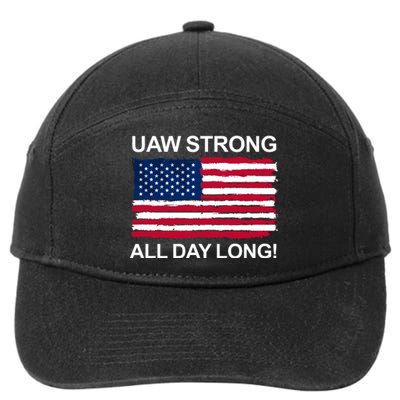 UAW Strike USA Flag Red United Auto Workers Picket Sign 7-Panel Snapback Hat