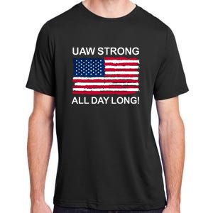 UAW Strike USA Flag Red United Auto Workers Picket Sign Adult ChromaSoft Performance T-Shirt