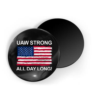 UAW Strike USA Flag Red United Auto Workers Picket Sign Magnet