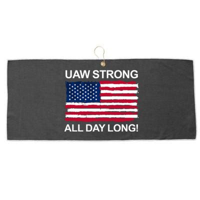 UAW Strike USA Flag Red United Auto Workers Picket Sign Large Microfiber Waffle Golf Towel