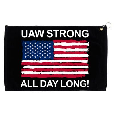 UAW Strike USA Flag Red United Auto Workers Picket Sign Grommeted Golf Towel