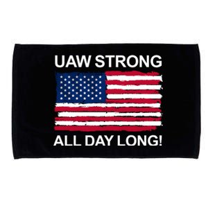 UAW Strike USA Flag Red United Auto Workers Picket Sign Microfiber Hand Towel