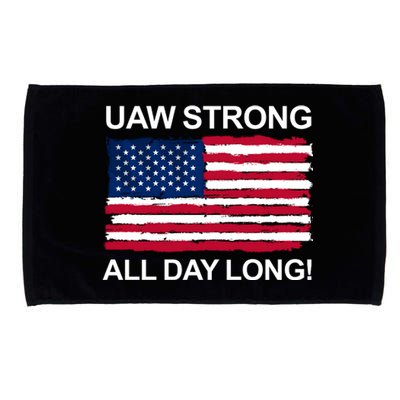 UAW Strike USA Flag Red United Auto Workers Picket Sign Microfiber Hand Towel