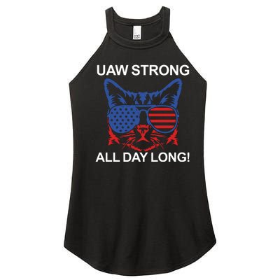 UAW Strike USA Flag Red United Auto Workers Picket Sign Women’s Perfect Tri Rocker Tank