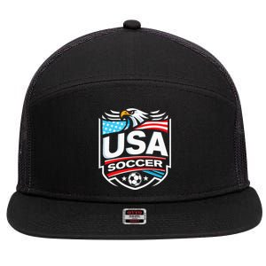 Usa Soccer 7 Panel Mesh Trucker Snapback Hat