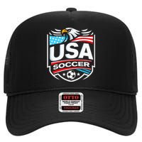 Usa Soccer High Crown Mesh Back Trucker Hat