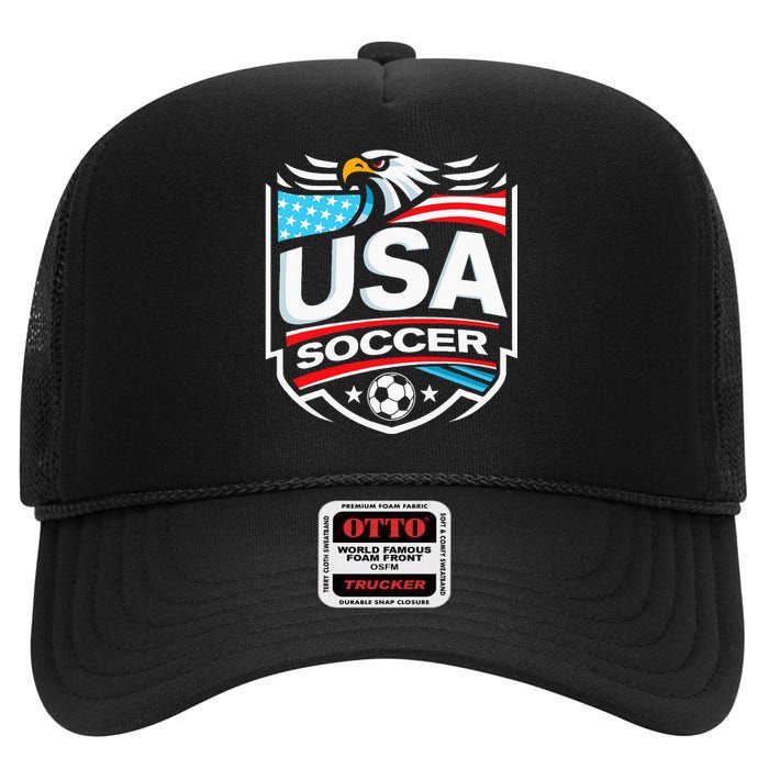 Usa Soccer High Crown Mesh Back Trucker Hat