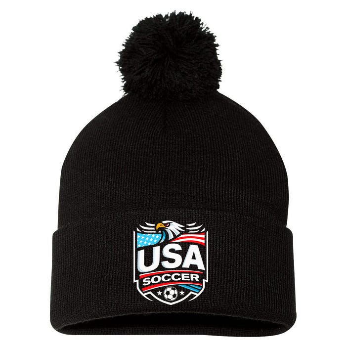 Usa Soccer Pom Pom 12in Knit Beanie