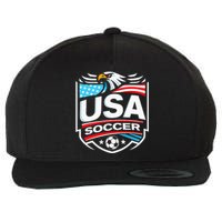 Usa Soccer Wool Snapback Cap