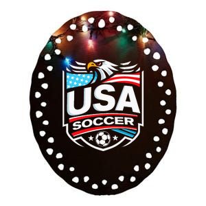 Usa Soccer Ceramic Oval Ornament