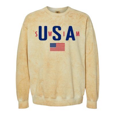 Usa Swim  Usa Summer Swimming 2024 Games Colorblast Crewneck Sweatshirt