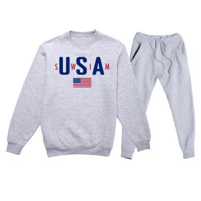 Usa Swim  Usa Summer Swimming 2024 Games Premium Crewneck Sweatsuit Set