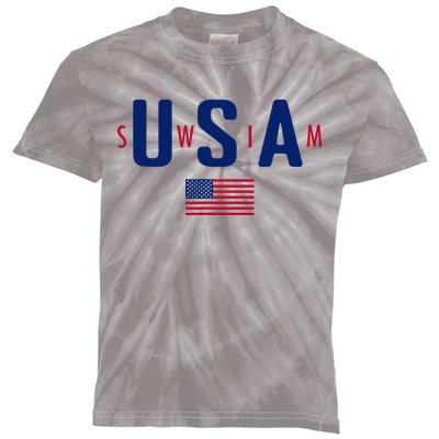 Usa Swim  Usa Summer Swimming 2024 Games Kids Tie-Dye T-Shirt