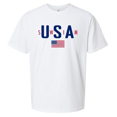 Usa Swim  Usa Summer Swimming 2024 Games Sueded Cloud Jersey T-Shirt