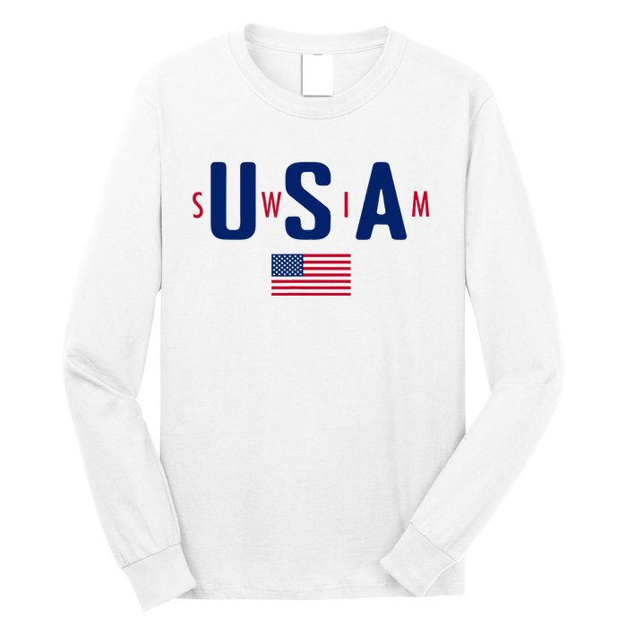 Usa Swim  Usa Summer Swimming 2024 Games Long Sleeve Shirt