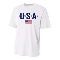 Usa Swim  Usa Summer Swimming 2024 Games Performance Sprint T-Shirt