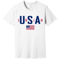 Usa Swim  Usa Summer Swimming 2024 Games Premium T-Shirt