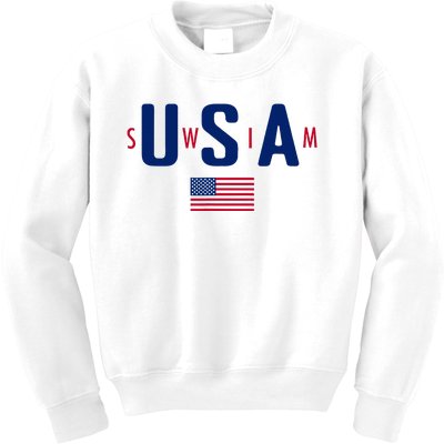 Usa Swim  Usa Summer Swimming 2024 Games Kids Sweatshirt