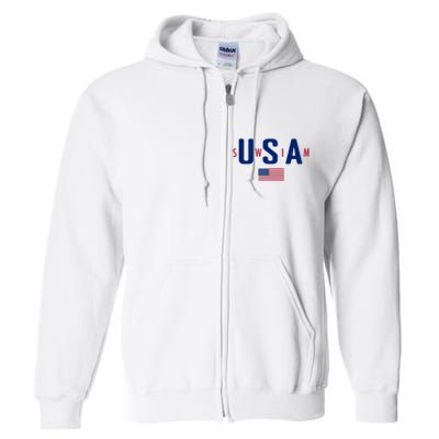 Usa Swim  Usa Summer Swimming 2024 Games Full Zip Hoodie