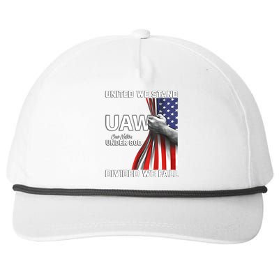 UAW Strong United We Stand Proud Union UAW Red Snapback Five-Panel Rope Hat