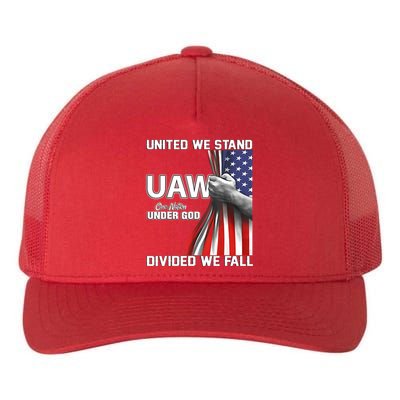 UAW Strong United We Stand Proud Union UAW Red Yupoong Adult 5-Panel Trucker Hat