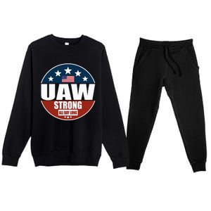 Uaw Strong Uaw Pride Uaw Laborer Worker Premium Crewneck Sweatsuit Set