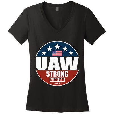 Uaw Strong Uaw Pride Uaw Laborer Worker Women's V-Neck T-Shirt