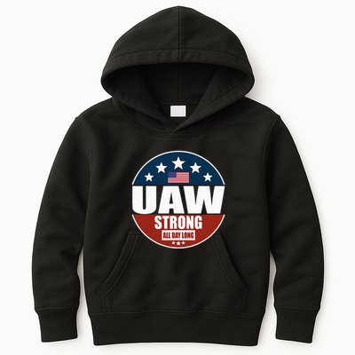 Uaw Strong Uaw Pride Uaw Laborer Worker Kids Hoodie
