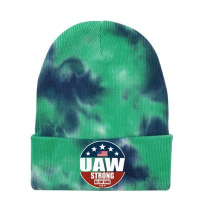 Uaw Strong Uaw Pride Uaw Laborer Worker Tie Dye 12in Knit Beanie