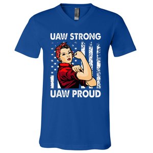 UAW Strong UAW Proud Union Pride UAW Laborer Worker V-Neck T-Shirt