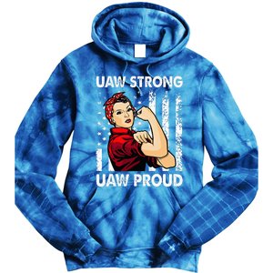 UAW Strong UAW Proud Union Pride UAW Laborer Worker Tie Dye Hoodie