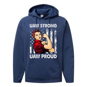 UAW Strong UAW Proud Union Pride UAW Laborer Worker Performance Fleece Hoodie