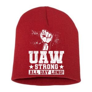 UAW Strike United Auto Workers Picket Sign Trending Short Acrylic Beanie