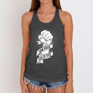 UAW Strike United Auto Workers Picket Sign Women's Knotted Racerback Tank