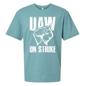 UAW Strike United Auto Workers Picket Sign UAW On Strike Sueded Cloud Jersey T-Shirt