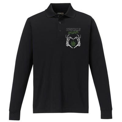 Upscale Smoker  Performance Long Sleeve Polo