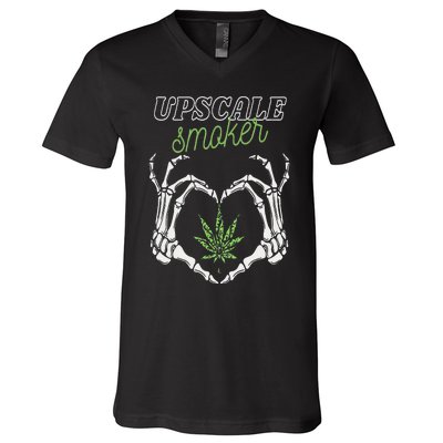 Upscale Smoker  V-Neck T-Shirt