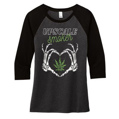 Upscale Smoker  Women's Tri-Blend 3/4-Sleeve Raglan Shirt