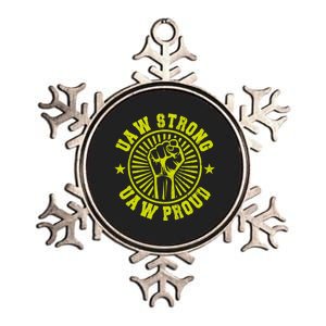 UAW Strong UAW Proud Union Pride UAW Laborer Worker Metallic Star Ornament