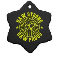 UAW Strong UAW Proud Union Pride UAW Laborer Worker Ceramic Star Ornament