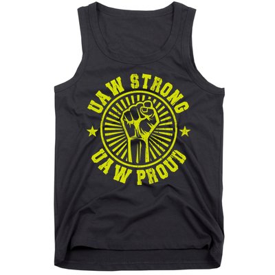 UAW Strong UAW Proud Union Pride UAW Laborer Worker Tank Top